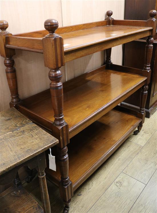 A late Victorian 3- tier buffet, W.104cm